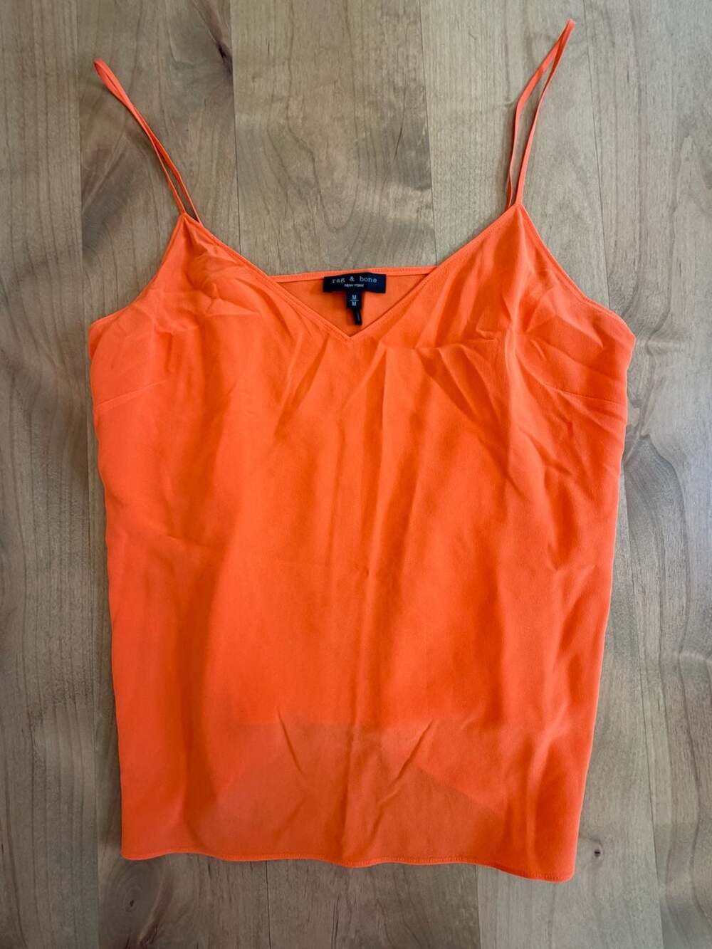 Rag & Bone Astrid Silk Camisole Size M Orange V-Neck Cami
